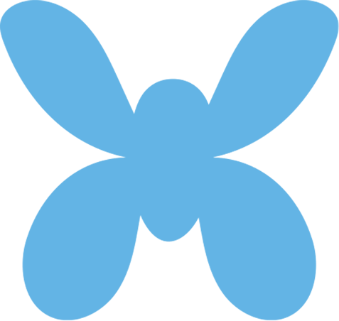 blue butterfly shape